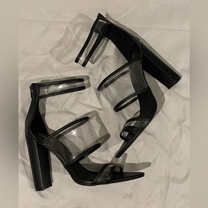 Qupid Black and Clear heels size 8